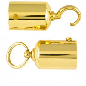 END CAP WITH HOOK FOR ROPE - GOLD