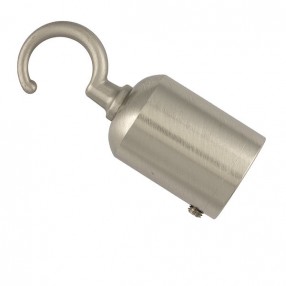 BRASS END CAP WITH HOOK FOR ROPE - MATT SILVER