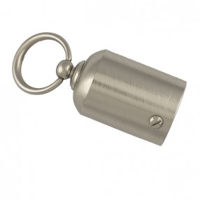 BRASS END CAP WITH RING FOR ROPE - MATT SILVER