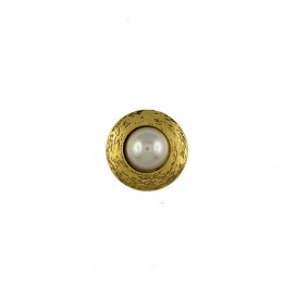 SHANK BUTTON WITH PEARL - GOLD METAL