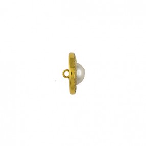 SHANK BUTTON WITH PEARL - GOLD METAL