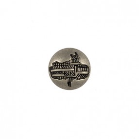 MATTE SILVER ABS BUTTON WITH DESIGN