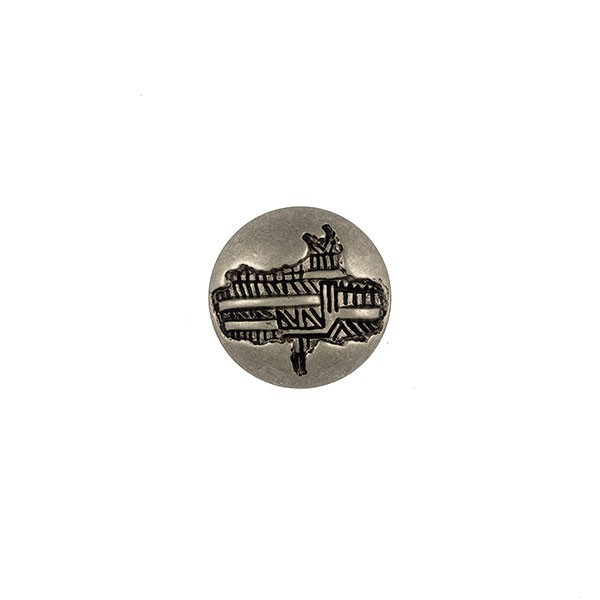 MATTE SILVER ABS BUTTON WITH DESIGN