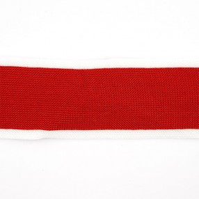 KNITTED TAPE RED-WHITE 40MM