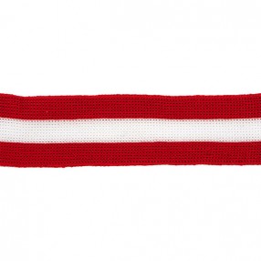 KNITTED TAPE RED-WHITE 25MM