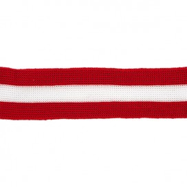 KNITTED TAPE RED-WHITE 25MM