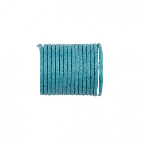 COTTON WAXED CORD TURQUOISE 2MM