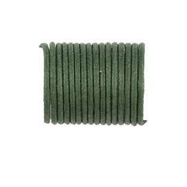COTTON WAXED CORD FOREST GREEN 2MM