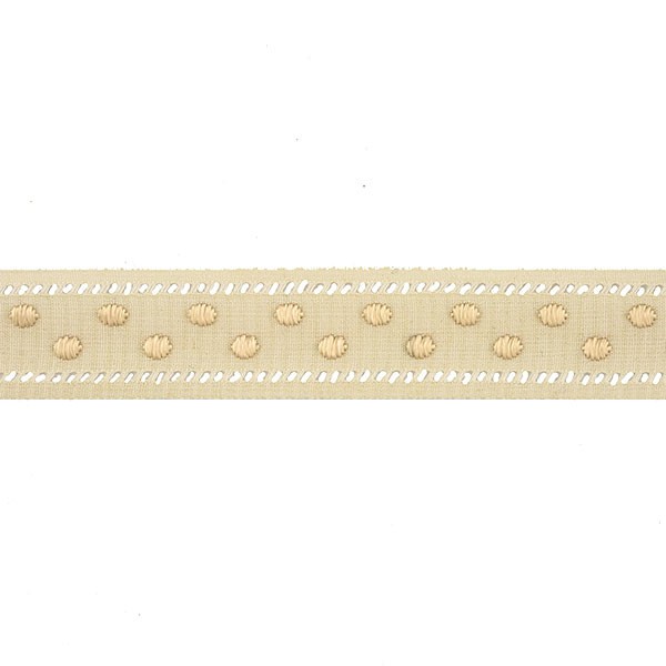 POLKA DOT TRIMMING WITH OPENWORK BEIGE 20MM