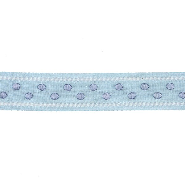 POLKA DOT TRIMMING WITH OPENWORK SKY-BLUE 20MM