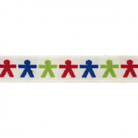 BABY JACQUARD TRIMMING RED-BLUE-GREEN 20MM