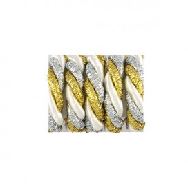 TWISTED CORD SILVER-GOLD-IVORY 8MM