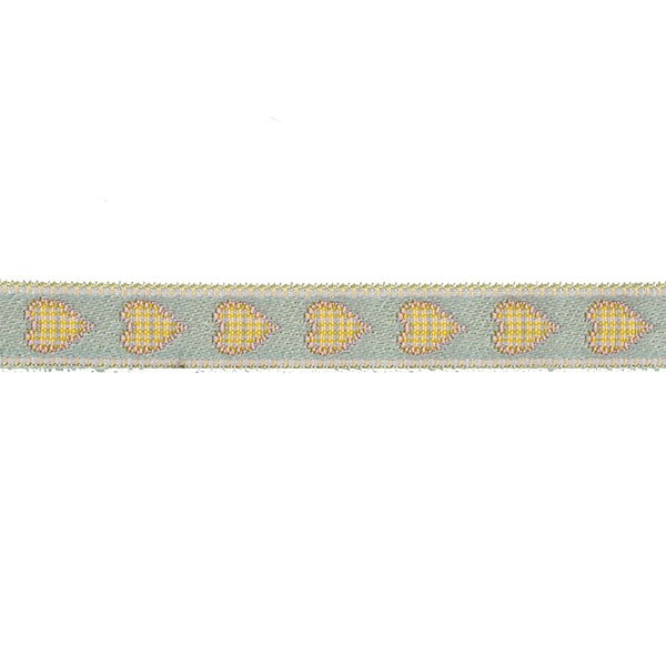 HEART BABY JACQUARD TRIMMING 10MM - GOLD-SKY BLUE