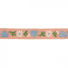 HEART AND FLOWER BABY JACQUARD TRIMMING 15MM - PINK