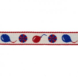 BABY JACQUARD TRIMMING BALLOONS RED-BLUE 12MM