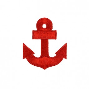 ANCHOR EMBROIDERED MOTIF IRON-ON RED