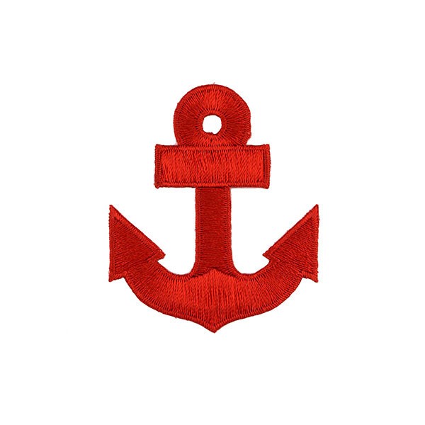 ANCHOR EMBROIDERED MOTIF IRON-ON RED