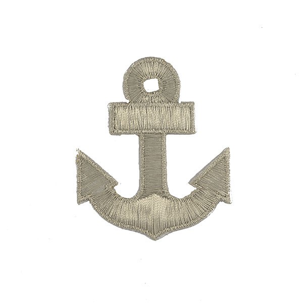 ANCHOR EMBROIDERED MOTIF IRON-ON SILVER