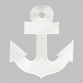 ANCHOR EMBROIDERED MOTIF IRON-ON WHITE