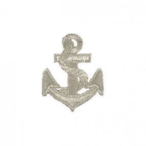ANCHOR EMBROIDERED MOTIF IRON-ON SILVER