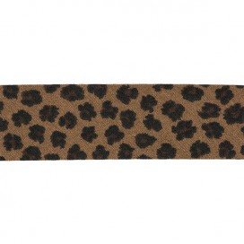 COTTON BIAS BINDING WITH SPOTTED 30MM - BROWN