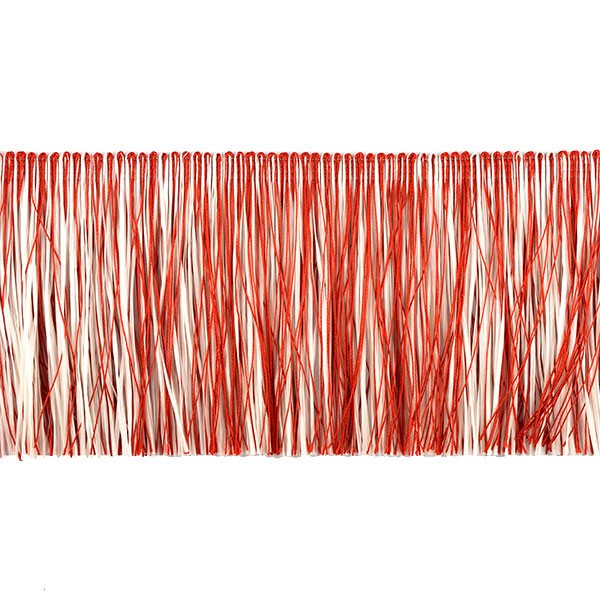 RAFFIA FRINGE 100MM - RED-WHITE