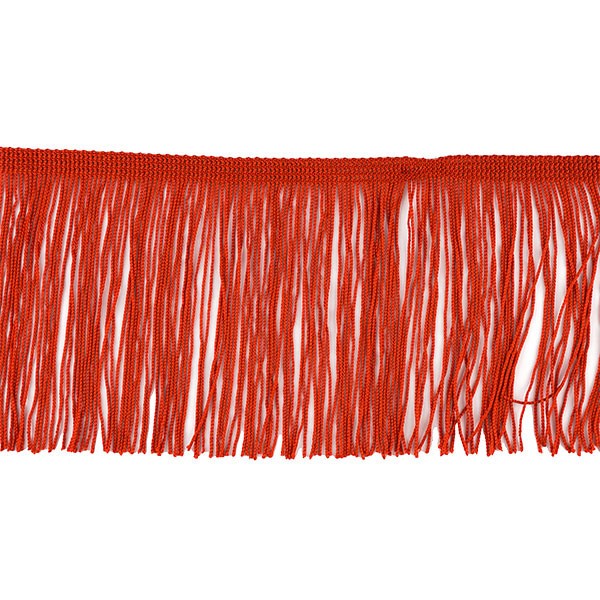 CHAINETTE CUT FRINGE 100MM  - RED