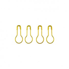 SAFETY PINS PEAR SHAPED BRASS  20MM - GOLD