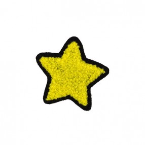 STAR PONGE IRON-ON PATCH MOTIF YELLOW 50X50