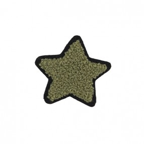 STAR PONGE IRON-ON PATCH MOTIF MILITARY GREEN 50X50