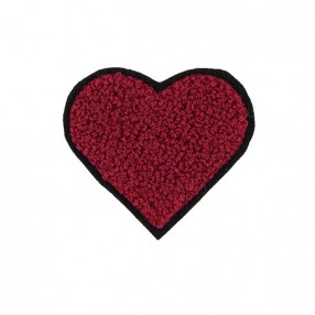 HEART PONGE IRON-ON PATCH MOTIF RED 50X50MM