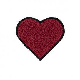 HEART PONGE IRON-ON PATCH MOTIF RED 50X50MM