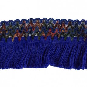 WOOL FRINGE WITH TRIMMING MIX BLUE-MULTICOLOR
