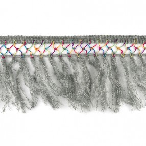 WOOL FRINGE WITH TRIMMING - MIX GREY