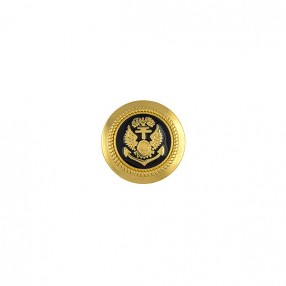 GOLD AND BLACK EPOXY METAL BUTTON WITH ANCHOR