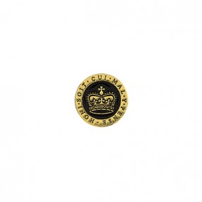 GOLD CROWN METAL BUTTON WITH BLACK EPOXY