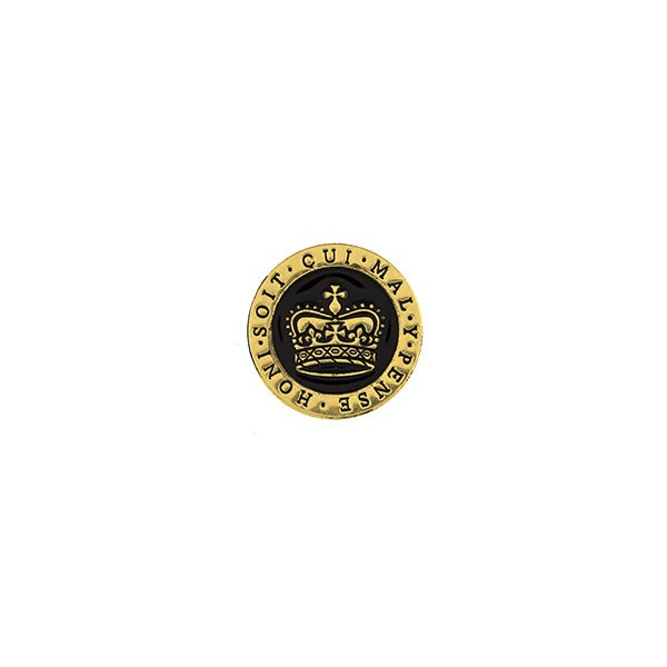 GOLD CROWN METAL BUTTON WITH BLACK EPOXY