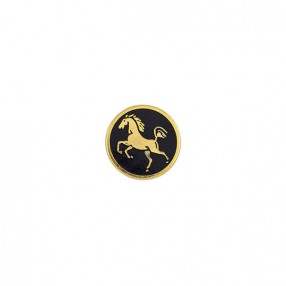 GOLD WITH NAVY EPOXY HORSE METAL BUTTON
