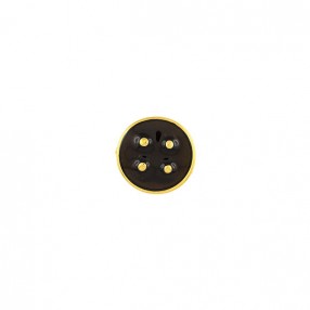 GOLD METAL BUTTON WITH BROWN EPOXY