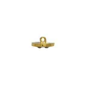 ENAMELLED METAL BUTTON WITH SHANK - BROWN-GOLD
