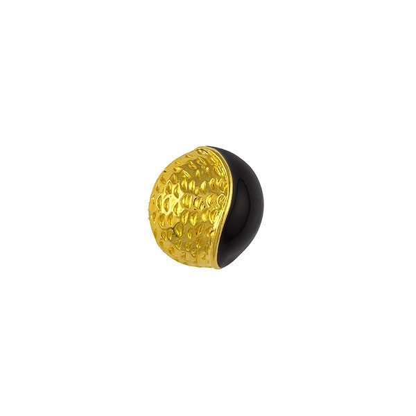 DOMED GOLD METAL BUTTON WITH EPOXY BLACK