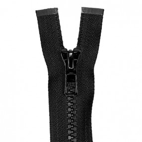 BLACK PLASTIC HEAVY WEIGHT CLOSED END ZIP