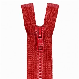RED PLASTIC HEAVY WEIGHT CLOSED END ZIP