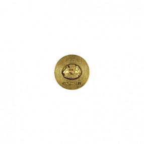 SHANK BUTTON WITH SAILING SHIP DESIGN - ANTIQUE GOLD