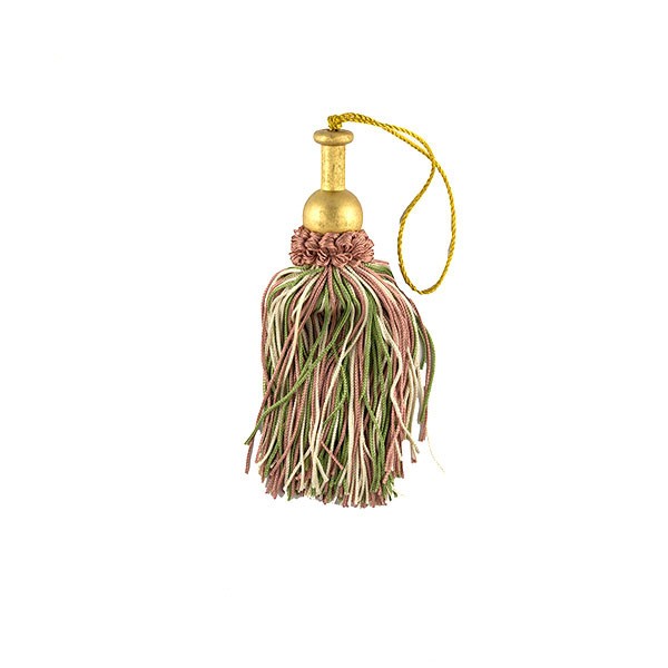 CHAINETTE KEY TASSEL WITH WOODEN HEAD - MULTICOLOR