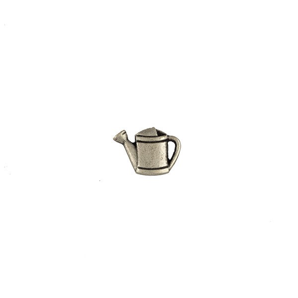 WATERING CAN METAL BUTTON - ANTIQUE SILVER