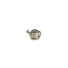WATERING CAN METAL BUTTON - ANTIQUE SILVER