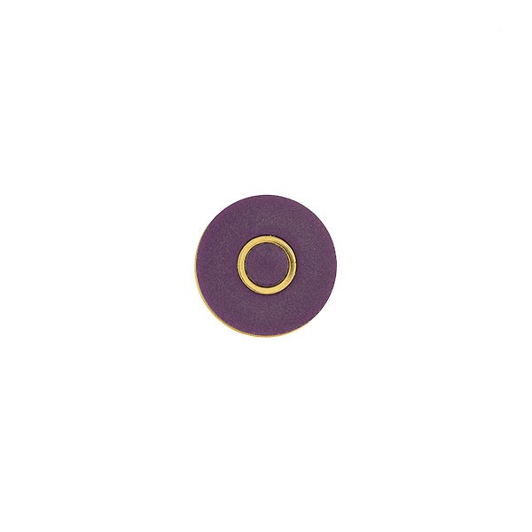 PURPLE BUTTON WITH GOLD RING