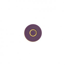 PURPLE BUTTON WITH GOLD RING