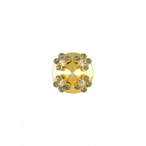 GOLD METAL BUTTON WITH  CRYSTAL RHINESTONE